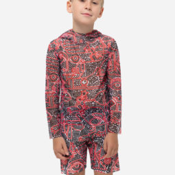 Детский комплект (футболка с капюшоном и шорты) "Doodling"